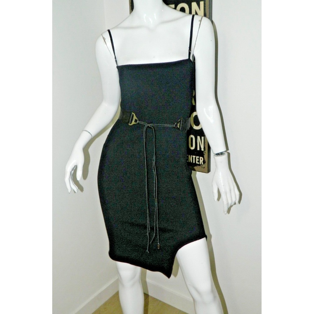 Hyein Seo Dress Women's Size Medium (2) Black Knit Bodycon Belted